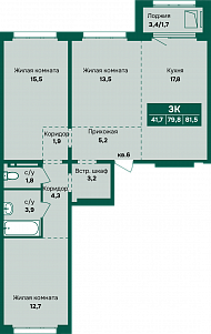 Евротрешка 82 кв. м