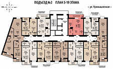 2 подъезд, 3-19 этажи