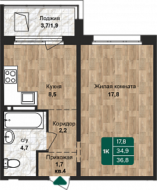 Однушка 27 кв. м