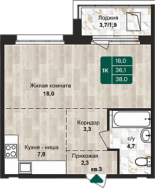 Евродушка 38 кв. м