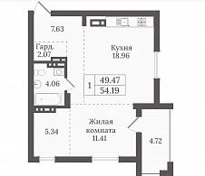 Евродвушка 54 кв. м